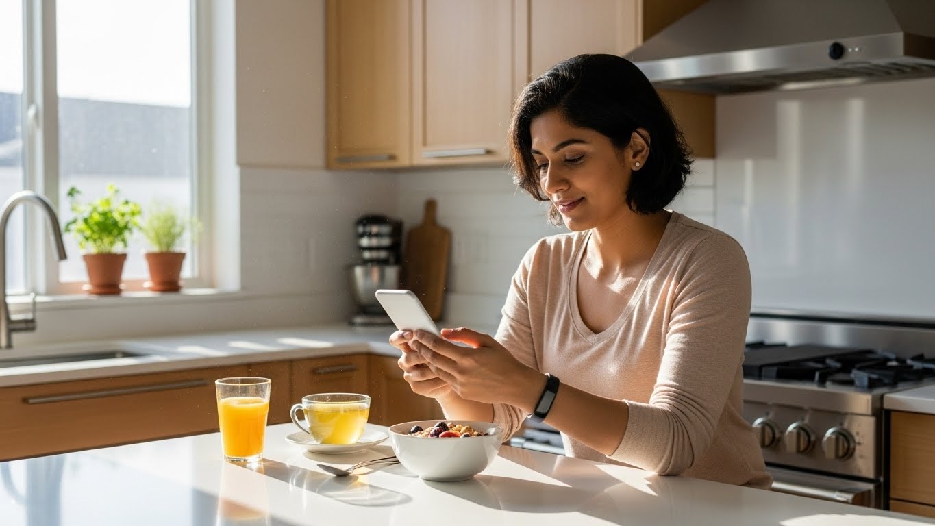 Woman planning her longevity and health journey.